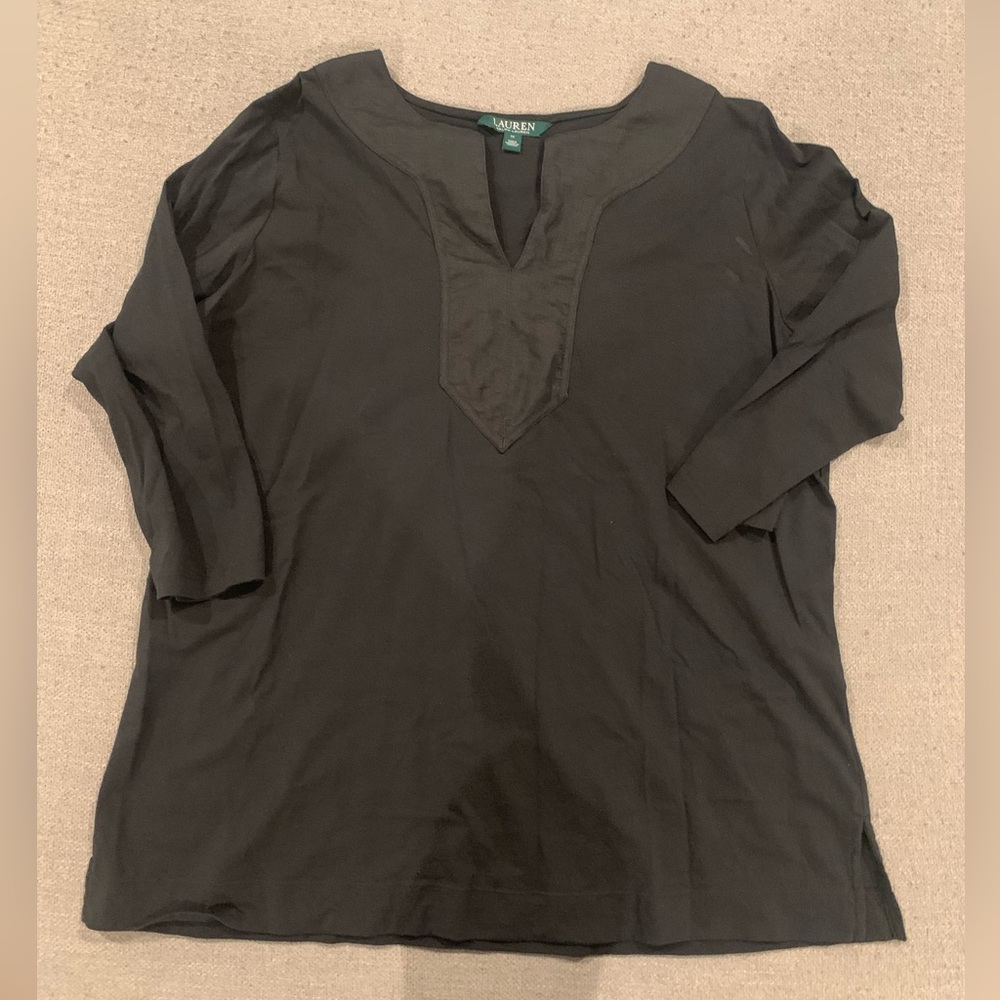 Lauren Ralph Lauren Black V-Neck Tunic